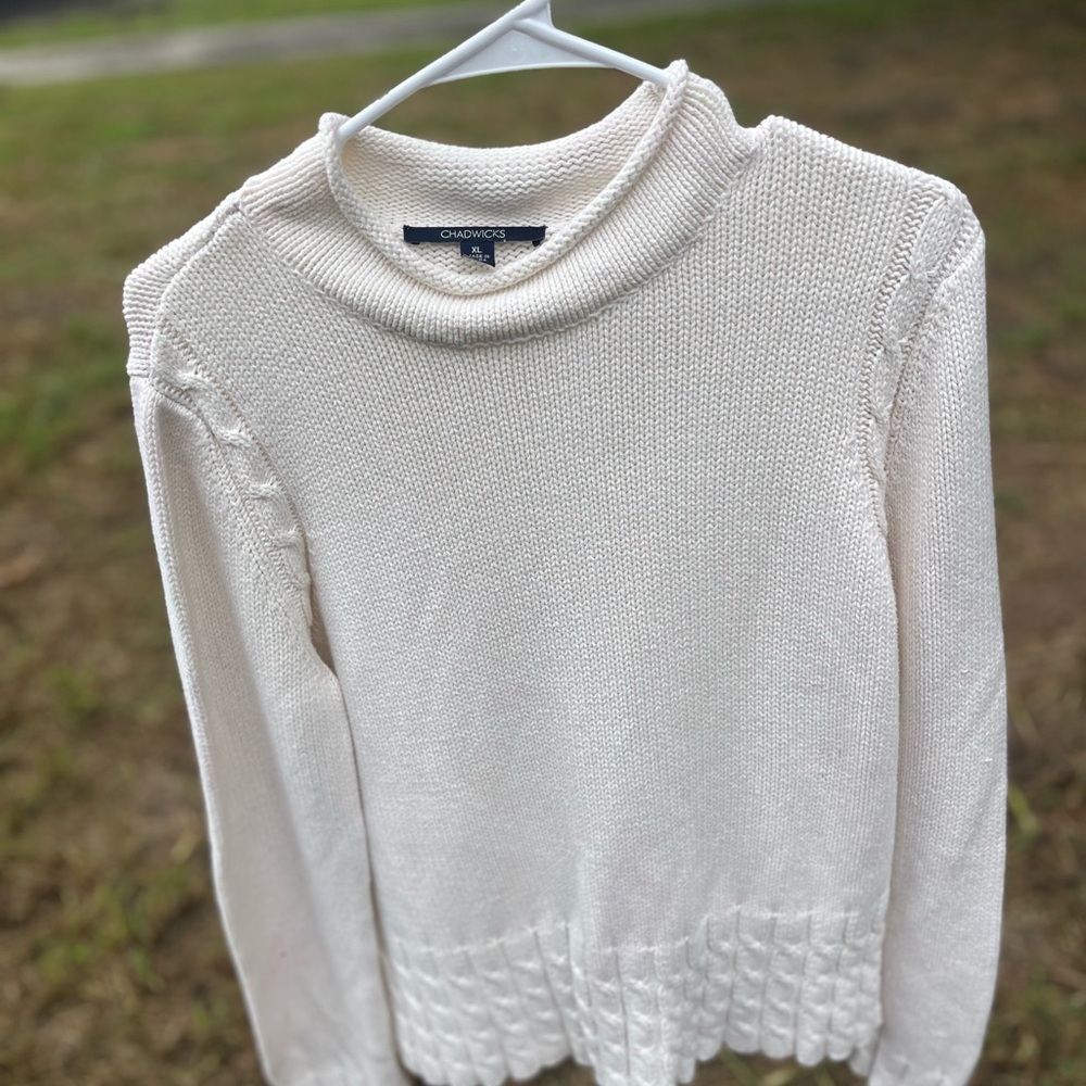 Chadwicks Women's Cream Cowl Neck Sweater